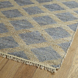 Handmade Natural Fiber Cayon Slate Lattice Rug (2' x 3') - 2' x 3'