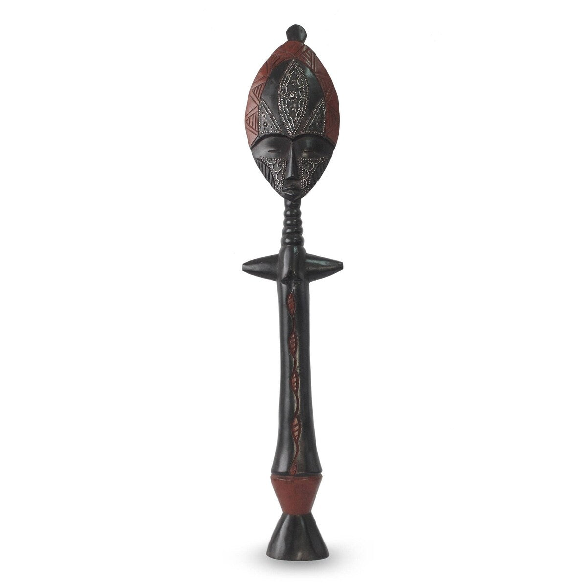 Handmade New Mother Wood sculpture (Ghana) - 82 x 16 x 10
