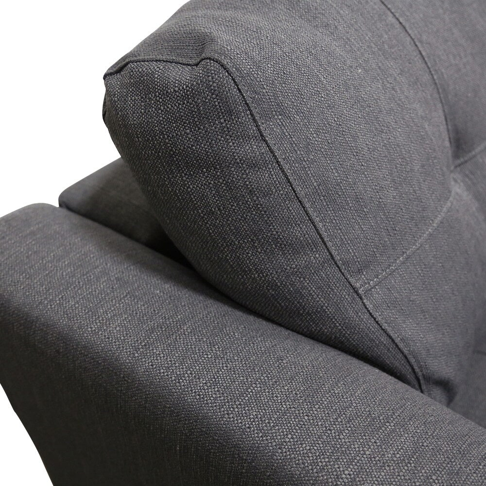 Porter Norwich Charcoal Grey Modern Loveseat with 2 Throw Pillows - 36"H x 41"D x 64"W