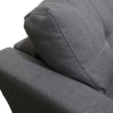 Porter Norwich Charcoal Grey Modern Loveseat with 2 Throw Pillows - 36"H x 41"D x 64"W