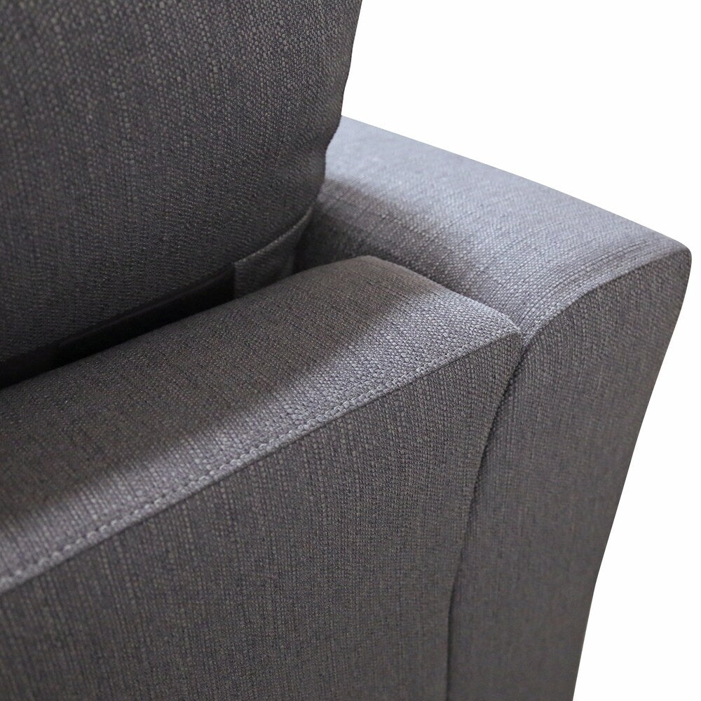 Porter Norwich Charcoal Grey Modern Loveseat with 2 Throw Pillows - 36"H x 41"D x 64"W