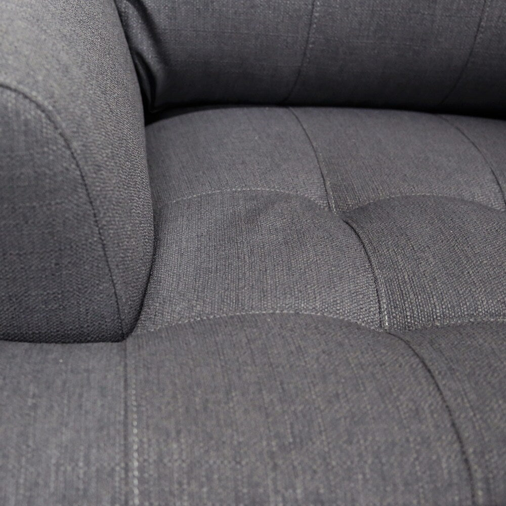 Porter Norwich Charcoal Grey Modern Loveseat with 2 Throw Pillows - 36"H x 41"D x 64"W