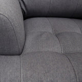 Porter Norwich Charcoal Grey Modern Loveseat with 2 Throw Pillows - 36"H x 41"D x 64"W