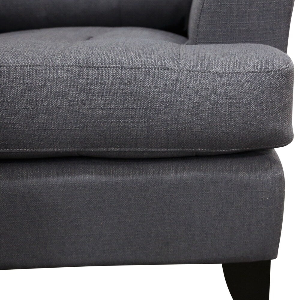 Porter Norwich Charcoal Grey Modern Loveseat with 2 Throw Pillows - 36"H x 41"D x 64"W