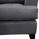 Porter Norwich Charcoal Grey Modern Loveseat with 2 Throw Pillows - 36"H x 41"D x 64"W