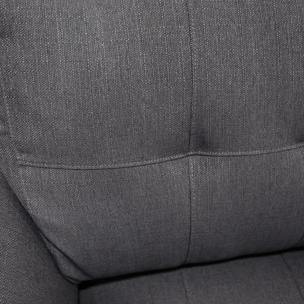 Porter Norwich Charcoal Grey Modern Loveseat with 2 Throw Pillows - 36"H x 41"D x 64"W