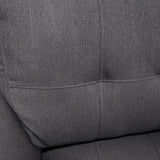 Porter Norwich Charcoal Grey Modern Loveseat with 2 Throw Pillows - 36"H x 41"D x 64"W