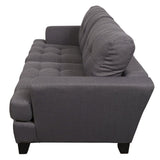 Porter Norwich Charcoal Grey Modern Loveseat with 2 Throw Pillows - 36"H x 41"D x 64"W