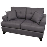 Porter Norwich Charcoal Grey Modern Loveseat with 2 Throw Pillows - 36"H x 41"D x 64"W