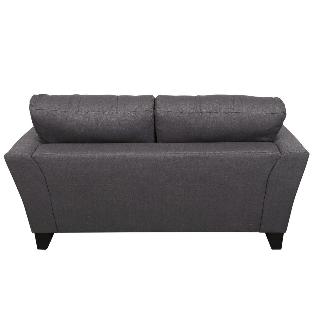 Porter Norwich Charcoal Grey Modern Loveseat with 2 Throw Pillows - 36"H x 41"D x 64"W