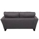 Porter Norwich Charcoal Grey Modern Loveseat with 2 Throw Pillows - 36"H x 41"D x 64"W