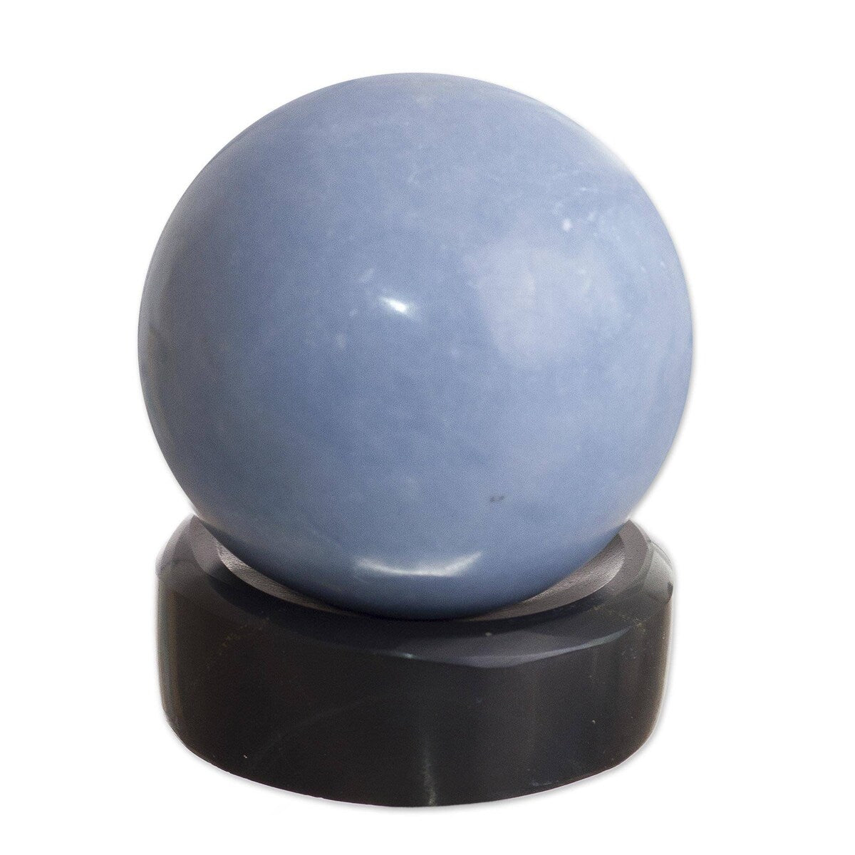 Handmade Ocean World Anhydrite Gemstone Figurine (Peru) - 2" H x 2" Diam.
