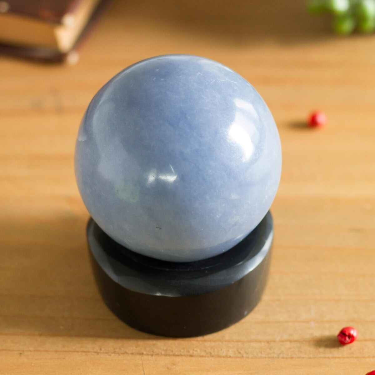 Handmade Ocean World Anhydrite Gemstone Figurine (Peru) - 2" H x 2" Diam.