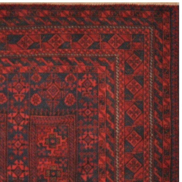 Handmade One-of-a-Kind Vintage Balouchi Wool Rug (Afghanistan) - 6'6 x 9'3