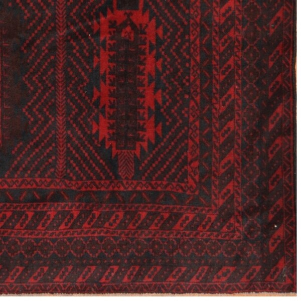 Handmade One-of-a-Kind Vintage Balouchi Wool Rug (Afghanistan) - 6'8 x 9'9
