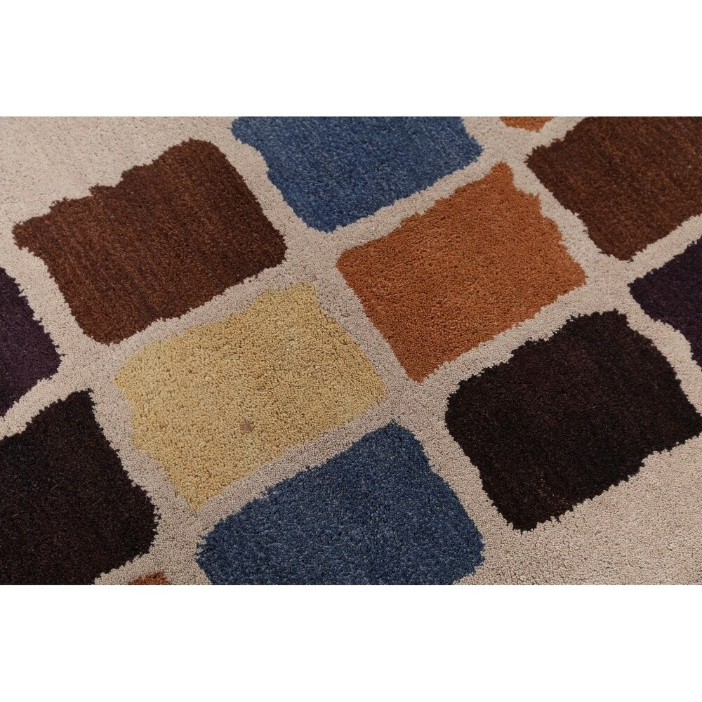 Strick & Bolton Thorpe Color Block Handmade Area Rug