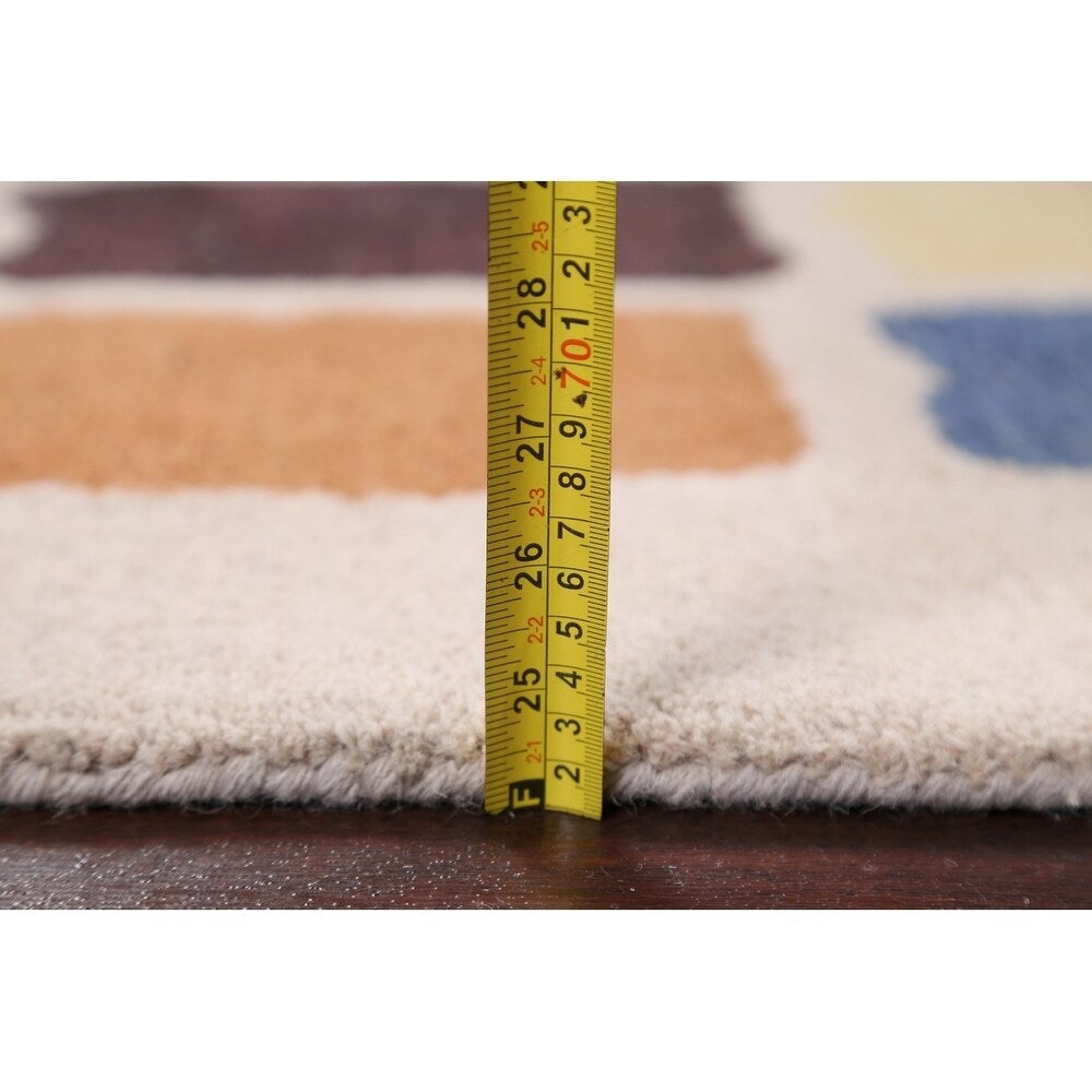 Strick & Bolton Thorpe Color Block Handmade Area Rug