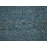 Handmade Overdyed Worn Persian Tabriz Gallery Size Area Rug