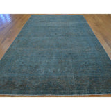 Handmade Overdyed Worn Persian Tabriz Gallery Size Area Rug