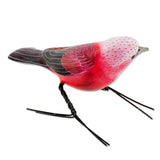 Handmade Pink Warbler Ceramic Figurine (Guatemala) - 4.7 " L x 1.6" W x 2.8 " D