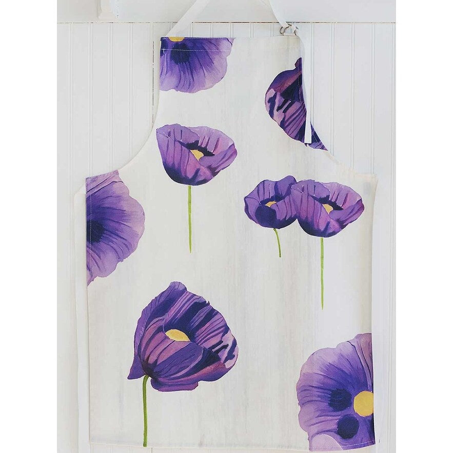 Handmade Purple Poppies on Snow Apron (United Kingdom)