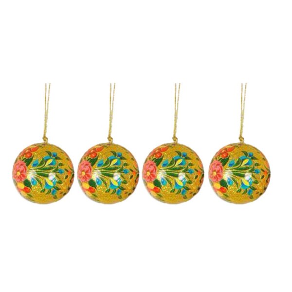 Handmade Set Of 4 'Sunlight Joy' Holiday Ornaments (India)
