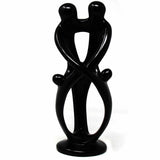 Handmade Soapstone Family Sculpture, Black Finish