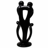 Handmade Soapstone Family Sculpture, Black Finish