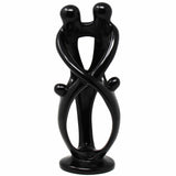 Handmade Soapstone Family Sculpture, Black Finish