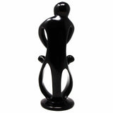 Handmade Soapstone Family Sculpture, Black Finish