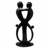 Handmade Soapstone Family Sculpture, Black Finish