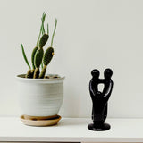 Handmade Soapstone Family Sculpture, Black Finish