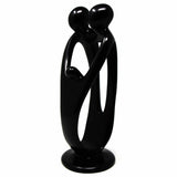Handmade Soapstone Family Sculpture, Black Finish