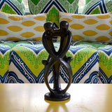Handmade Soapstone Family Sculpture, Black Finish