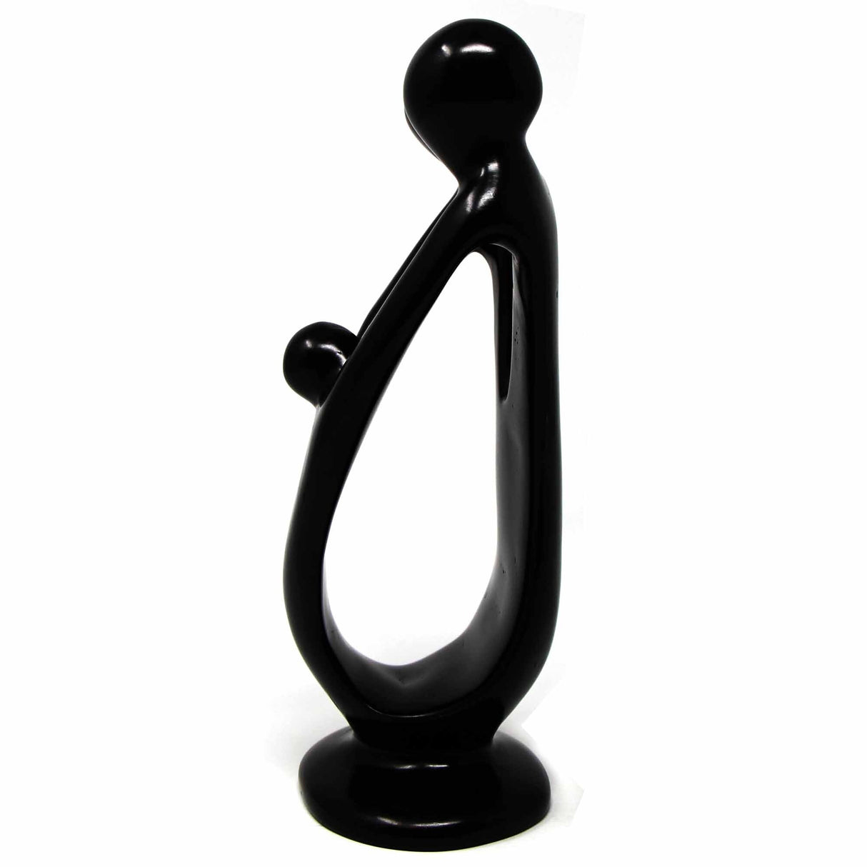 Handmade Soapstone Family Sculpture, Black Finish