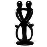 Handmade Soapstone Family Sculpture, Black Finish