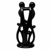 Handmade Soapstone Family Sculpture, Black Finish