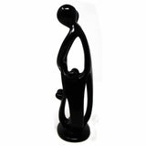 Handmade Soapstone Family Sculpture, Black Finish