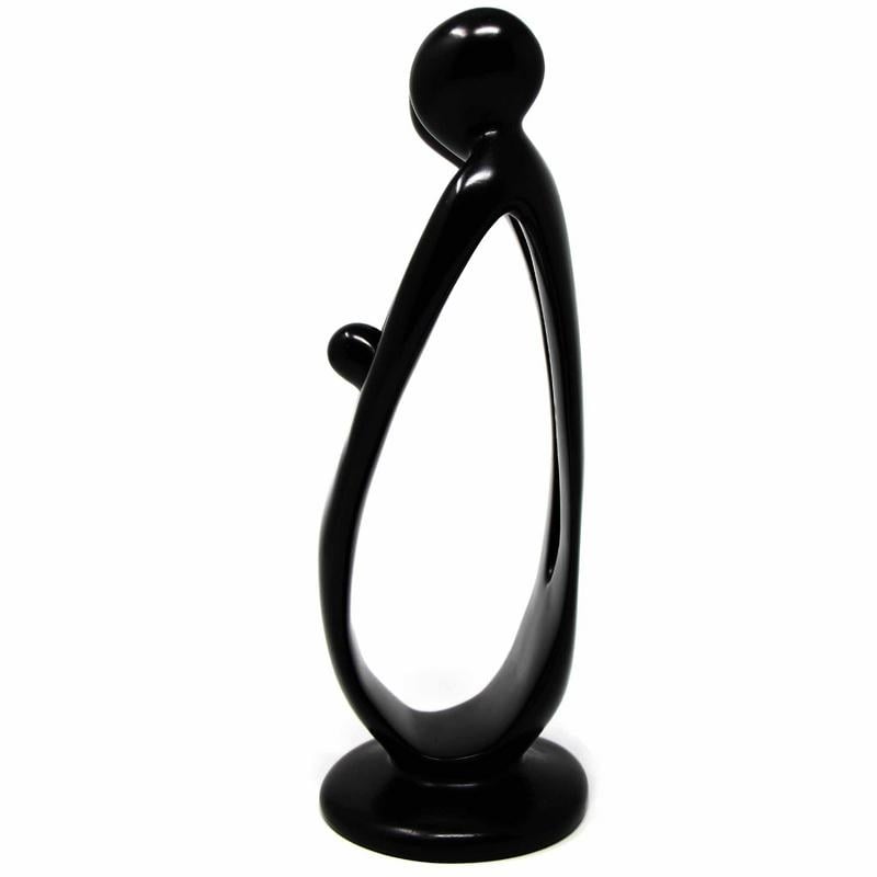 Handmade Soapstone Family Sculpture, Black Finish