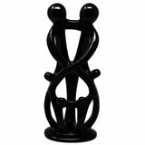 Handmade Soapstone Family Sculpture, Black Finish