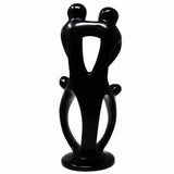 Handmade Soapstone Family Sculpture, Black Finish
