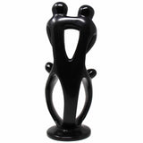 Handmade Soapstone Family Sculpture, Black Finish