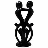 Handmade Soapstone Family Sculpture, Black Finish