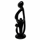 Handmade Soapstone Family Sculpture, Black Finish