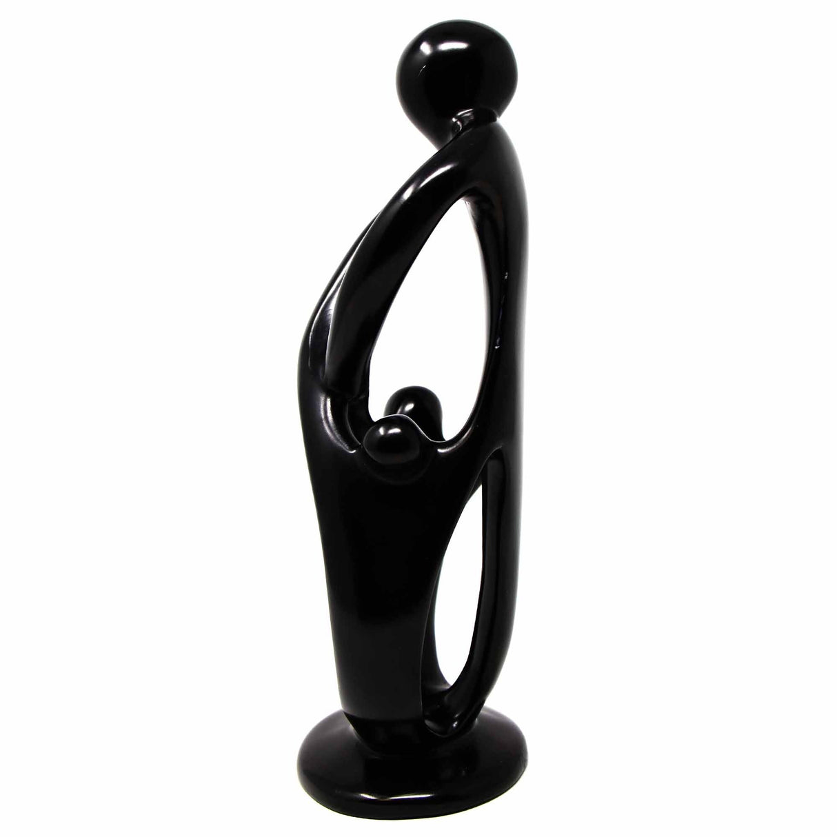Handmade Soapstone Family Sculpture, Black Finish