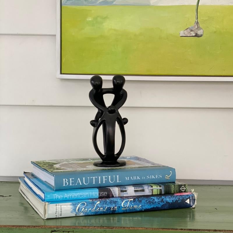 Handmade Soapstone Family Sculpture, Black Finish