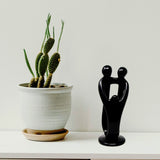 Handmade Soapstone Family Sculpture, Black Finish
