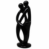 Handmade Soapstone Family Sculpture, Black Finish