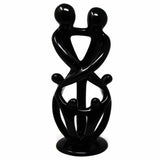 Handmade Soapstone Family Sculpture, Black Finish