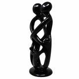 Handmade Soapstone Family Sculpture, Black Finish